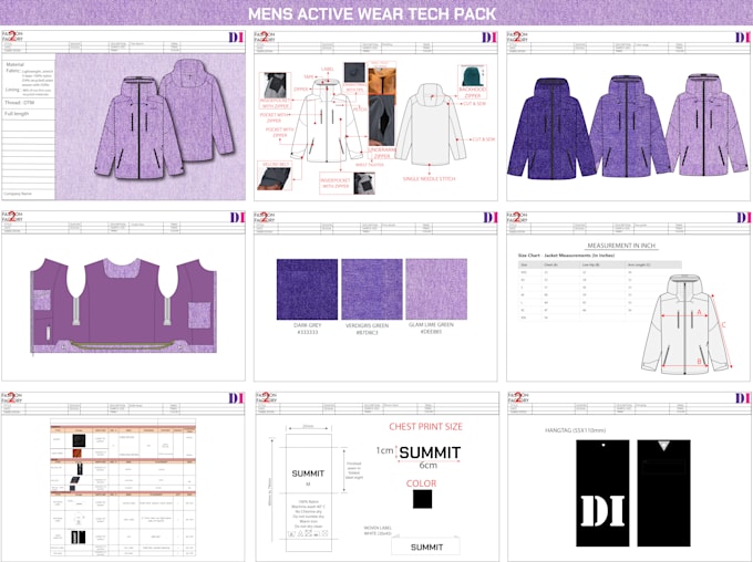 Gig Preview - Do clothing technical sketch with tech pack