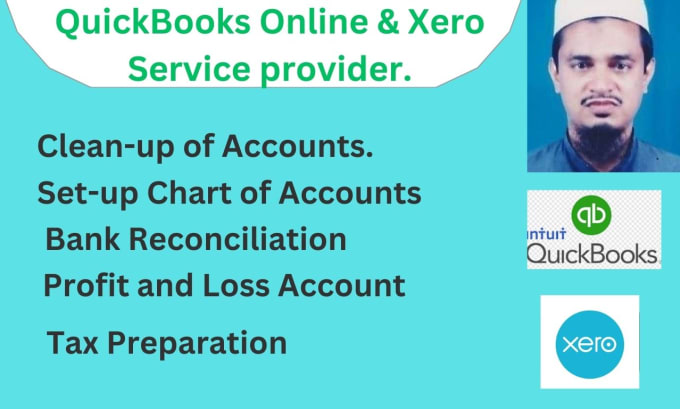 Gig Preview - Do clean up bank reconcile profit and loss in qbo and xero