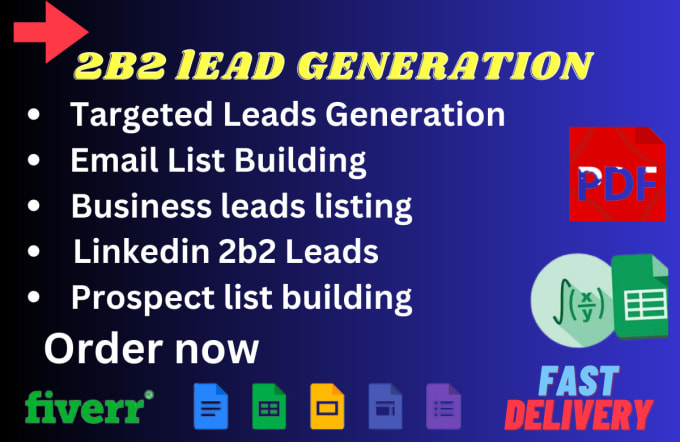 Gig Preview - B2b lead generation, linkedin leads ,business leads ,email list