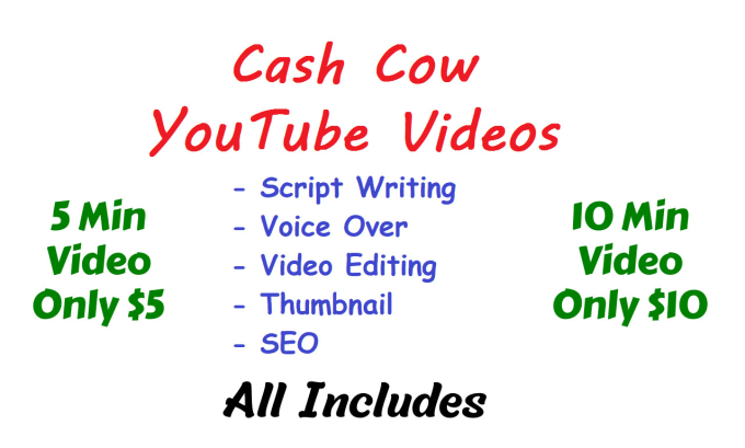 Gig Preview - Create best cash cow automated youtube videos and cash cow channel