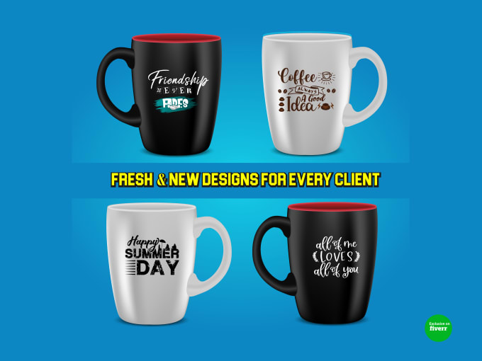 Gig Preview - Create personalized and unique coffee mug designs just for you