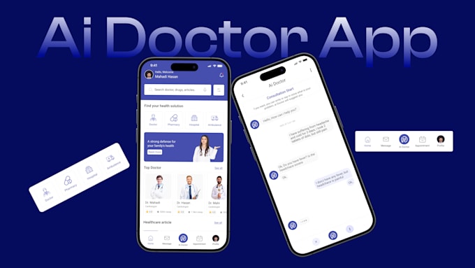 Gig Preview - Design for a medical, health, and pharmacy app