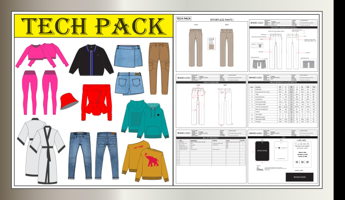 Gig Preview - Create fashion apparel clothing tech pack for manufacturing