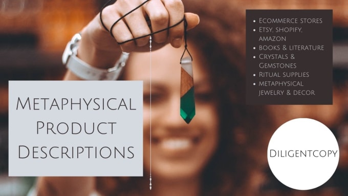 Gig Preview - Write metaphysical product and service descriptions