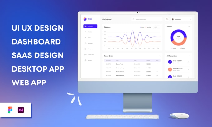 Gig Preview - Do saas UI UX design, dashboard ui ux, desktop UI UX design