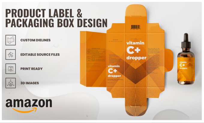 Gig Preview - Create amazon product label and packaging box design