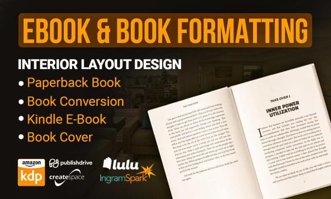 Gig Preview - Do book formatting, and layout design for print books and ebook