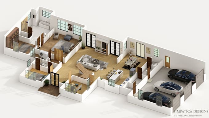 Gig Preview - Provide good quality 3d floor plan, convert 2d to 3d plan