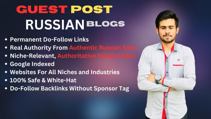 Gig Preview - Offer guest posting and link insertion services on russian sites