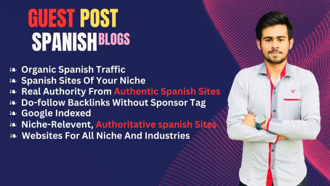 Gig Preview - Publish spanish guest post with do follow backlink on spanish sites