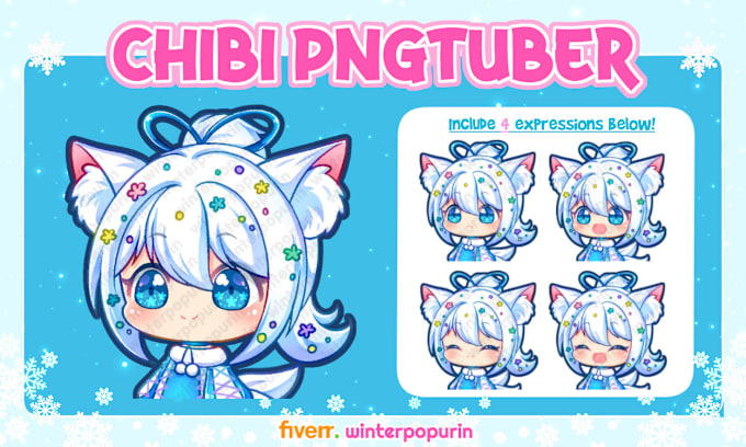 Gig Preview - Create cute chibi custom pngtuber for vtuber and twitch