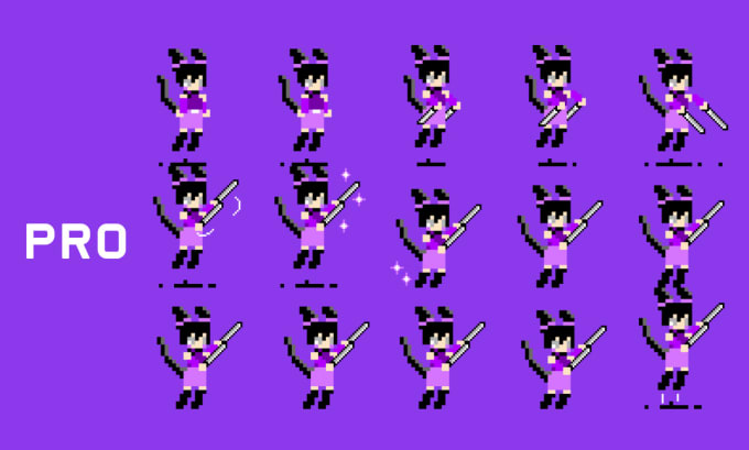 Gig Preview - Create pixel art sprite sheet and animation