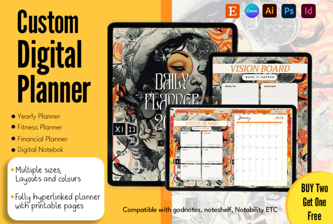 Gig Preview - Be your digital planner designer for long term on etsy