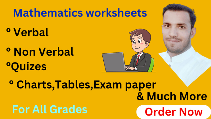 Gig Preview - Design custom maths worksheets for your kids