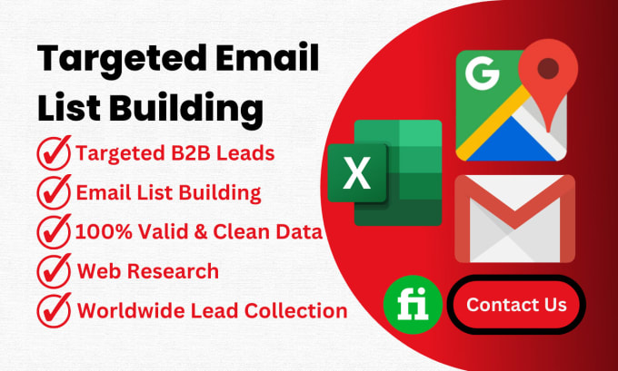 Gig Preview - Do email list building, email database, email finding and web research, scraping