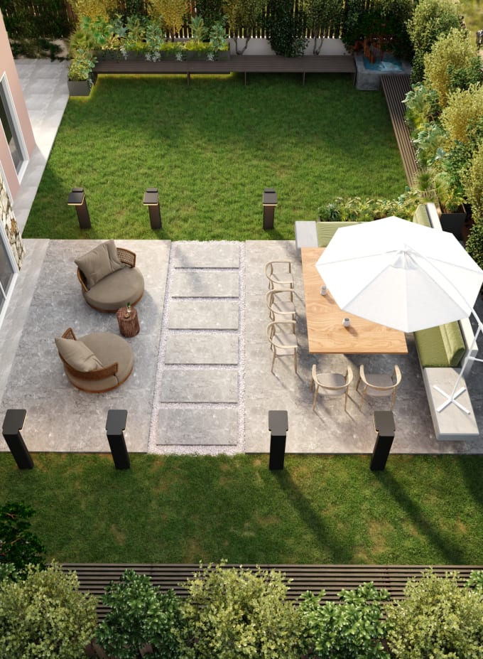 Gig Preview - Do backyard landscape design, front yard, terrace, 3d garden patio