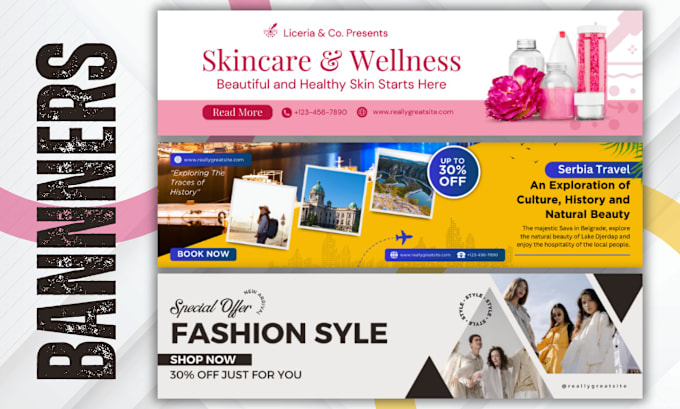 Gig Preview - Design awesome looking web banner, flyer, fb ads and cover