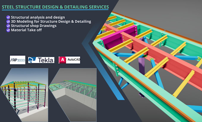 Gig Preview - Expert tekla structures design and detailing for steel construction