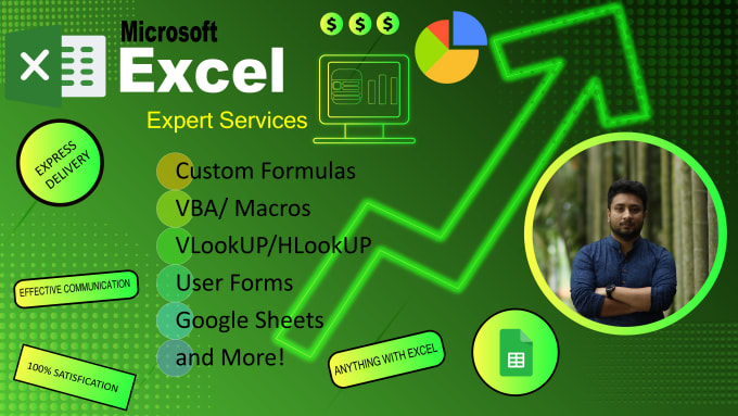 Gig Preview - Be expert in microsoft excel, google sheets, formulas,macros, scripts, and more