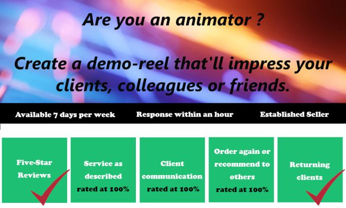 Gig Preview - Create an impressive showreel of your animations