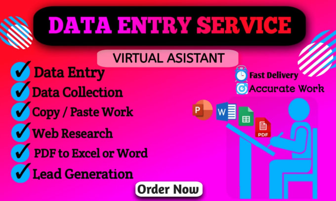 Bestseller - do data entry, web research,copy paste and lead generation