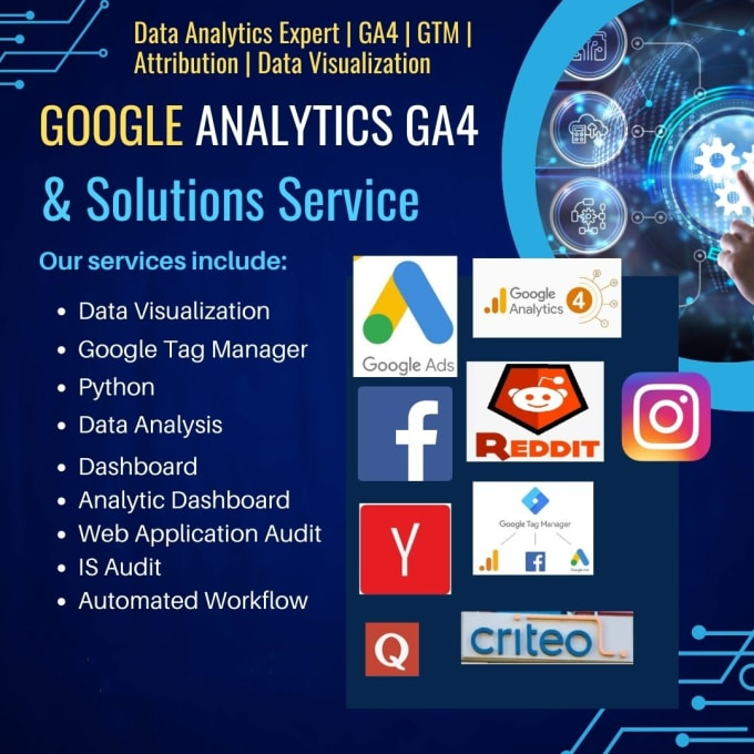 Gig Preview - Setup google analytics 4,ads conversion tracking, tag manager, gtm, ga4