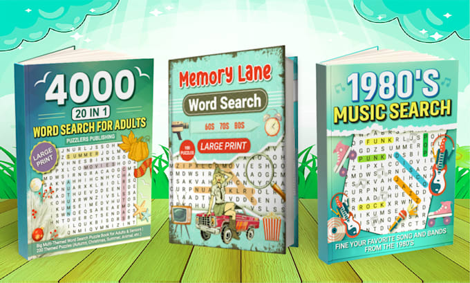 Gig Preview - Create niche based word search puzzle book and interior for KDP