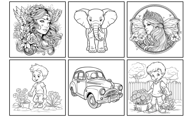 Gig Preview - Create coloring pages for kids and adults on an affordable budget