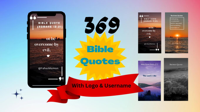 Gig Preview - Create 369 bible quotes and verses christian reels, shorts and tiktok