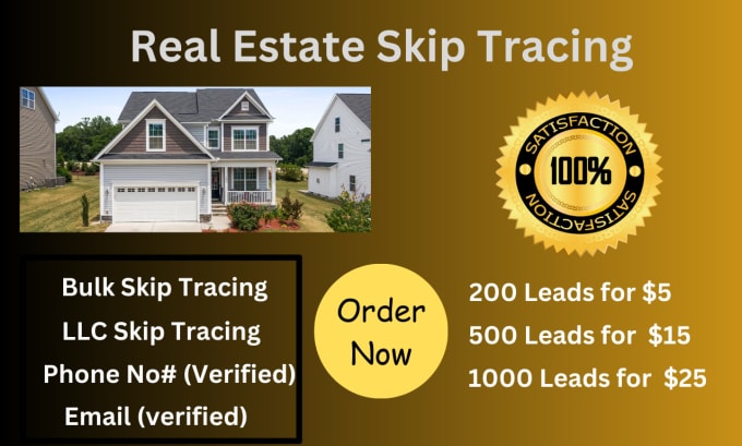 Gig Preview - Do bulk and llc skip tracing for real estate