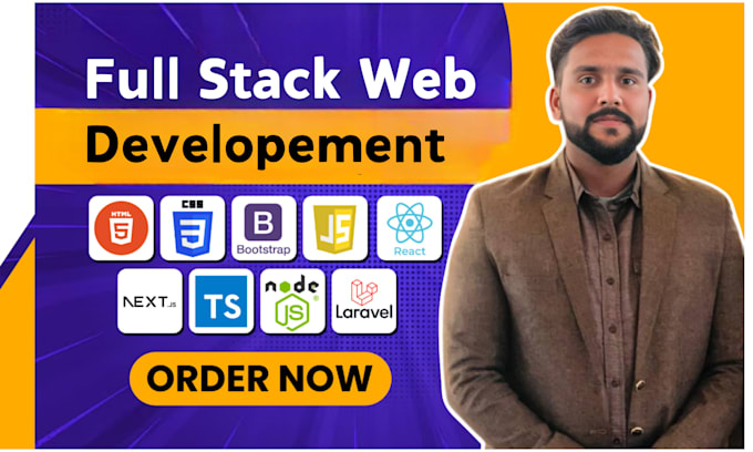 Gig Preview - Do website development as full stack web developer, front end, backend developer