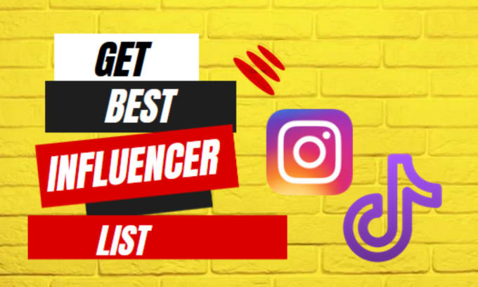 Gig Preview - Find best instagram, tiktok influencers list