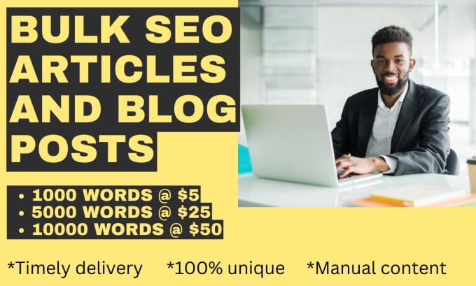 Gig Preview - Write bulk articles, engaging blog posts and wordpress blogs