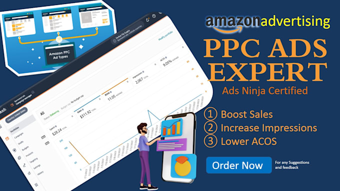 Gig Preview - Setup, optimize and scale your amazon PPC campaigns ads