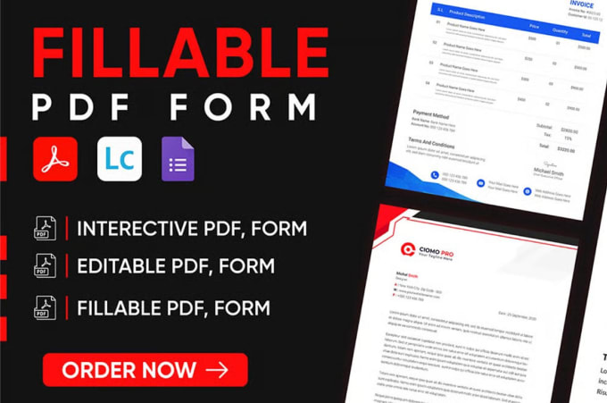 Gig Preview - Create a fillable PDF form or covert to fillable PDF form