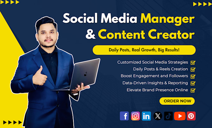 Gig Preview - Be your social media manager and content creator