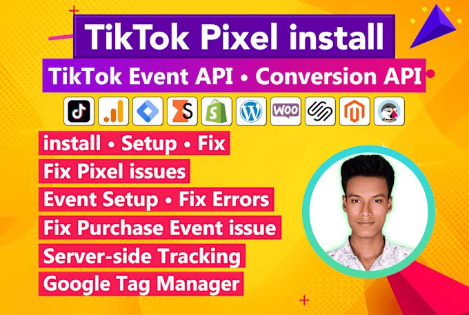 Gig Preview - Setup tiktok pixel event api, fix pixel diagnostics in 2 hrs