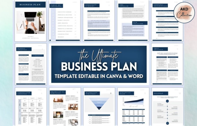 Gig Preview - Provide a small business plan template workbook canva