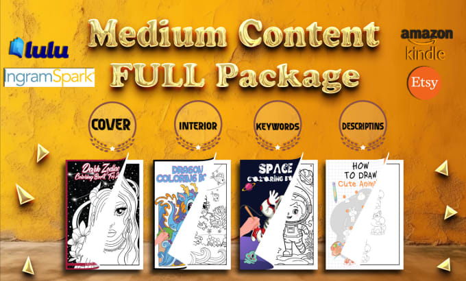 Gig Preview - Create medium content coloring book activity  puzzle book KDP