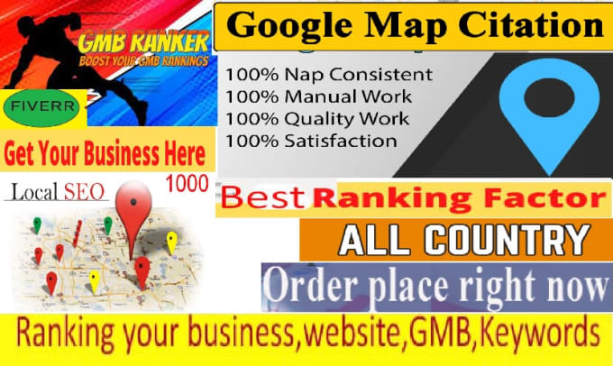 Gig Preview - Do 80k google maps citations for local SEO USA UK canada aus spain uae india