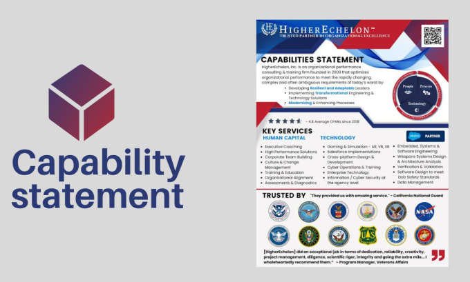 Gig Preview - Design a professional federal government contract capability statement