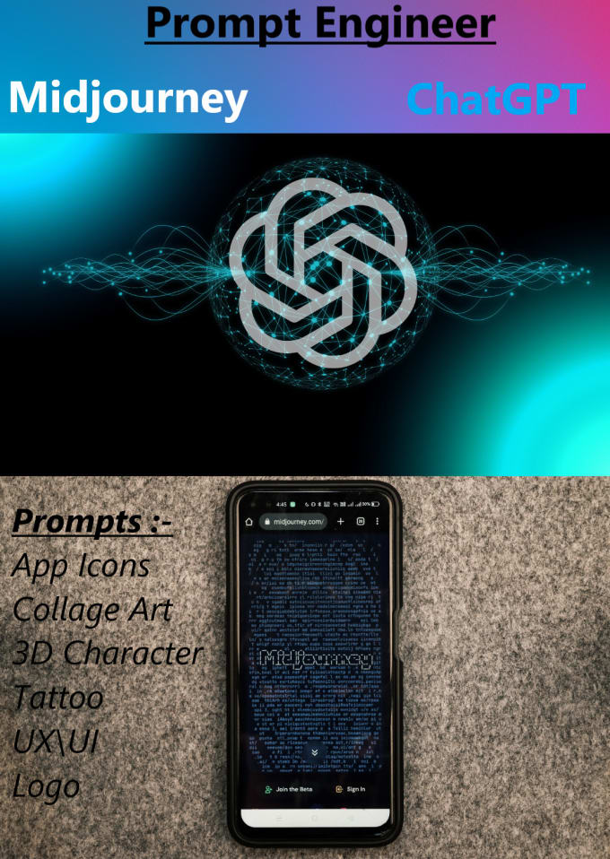 Gig Preview - Create a custom prompt for midjourney , chatgpt , ai
