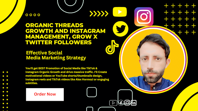 Bestseller - do organic threads growth and instagram management, grow x twitter followers