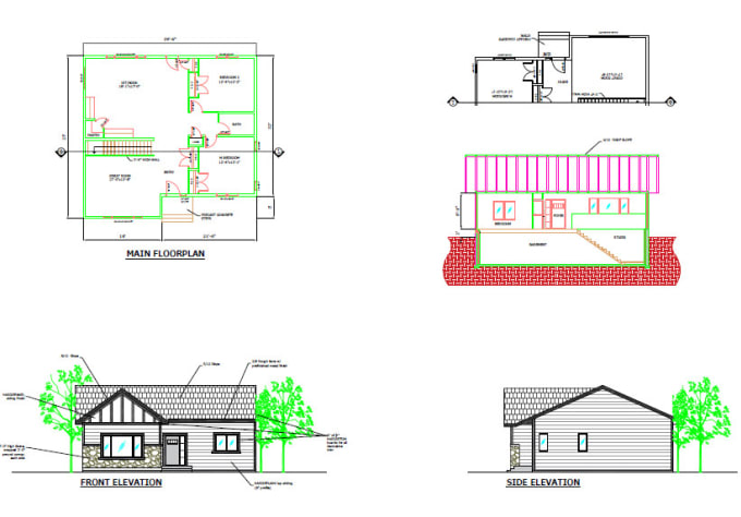 Gig Preview - Create 2d architectural floorplans, sections and elevations