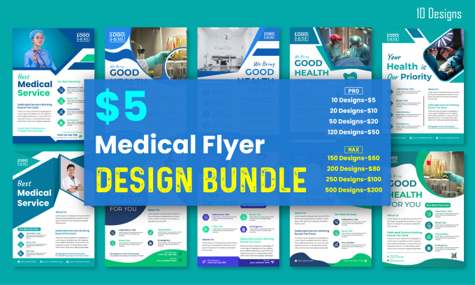 Gig Preview - Create a medical flyer design bundle