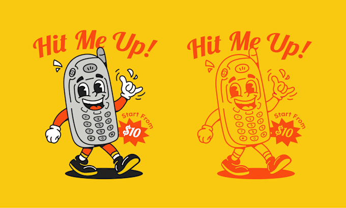 Gig Preview - Draw vintage mascot retro cartoon character illustration for logo, tshirt