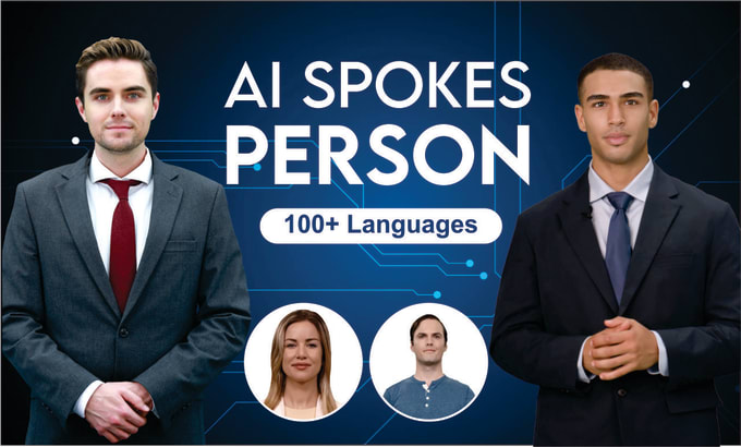 Gig Preview - Make ai spokesperson video in any language for promotion