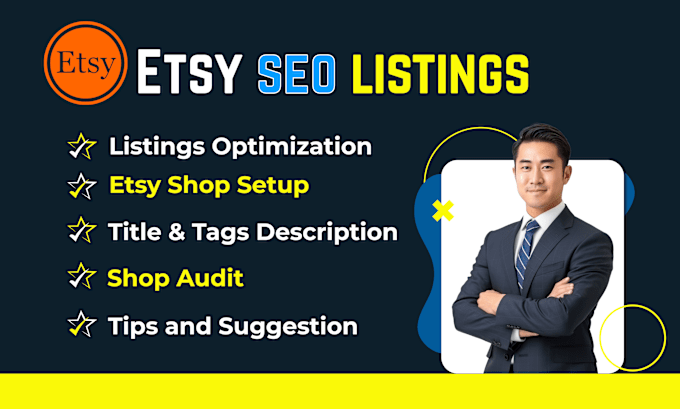 Gig Preview - Optimize etsy SEO listings to rank top, etsy shop setup