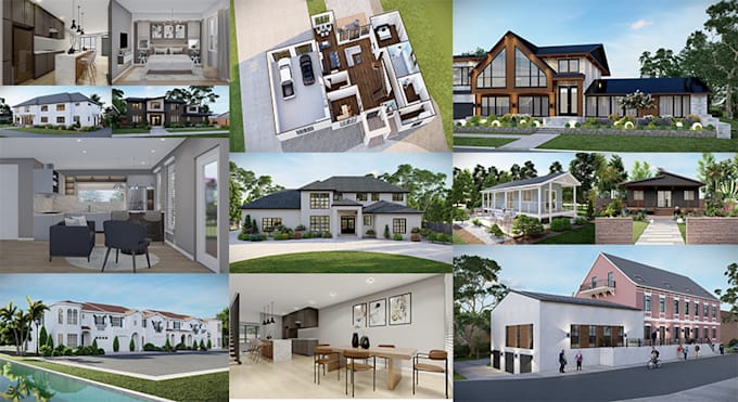 Gig Preview - Do 3d exterior rendering  architectural rendering and interior house rendering