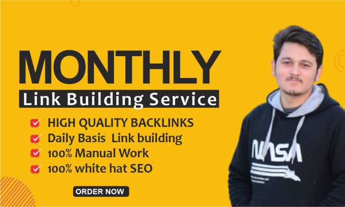 Gig Preview - Do monthly SEO backlink link building  via blogger outreach